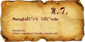 Menyhárt Tünde névjegykártya
